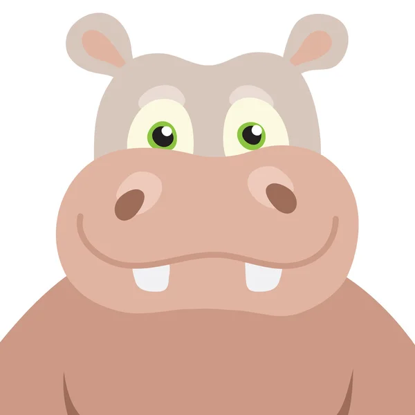 Illustration vectorielle Dessin animé Portrait d'Hippopotame — Image vectorielle