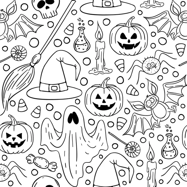 Halloween padrão sem costura. — Vetor de Stock