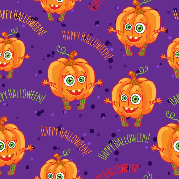 Calabazas feliz halloween patrones sin costura conjunto . — Archivo Imágenes Vectoriales