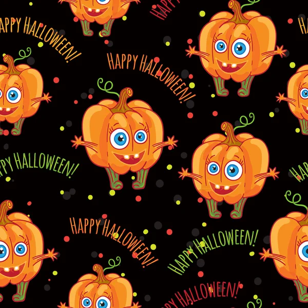 Citrouilles Happy halloween motifs sans couture ensemble . — Image vectorielle