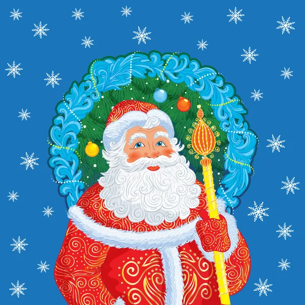 Russian New Year Father Frost. — Stock Vector