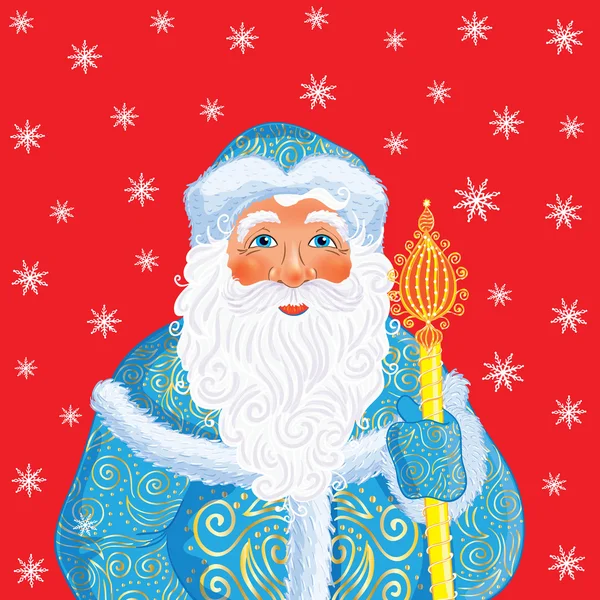 Russian Christmas and New Year Father Frost. — Stock Vector