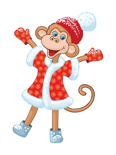 Illustraiton van komische monkey Nieuwjaar-symbool. — Stockvector