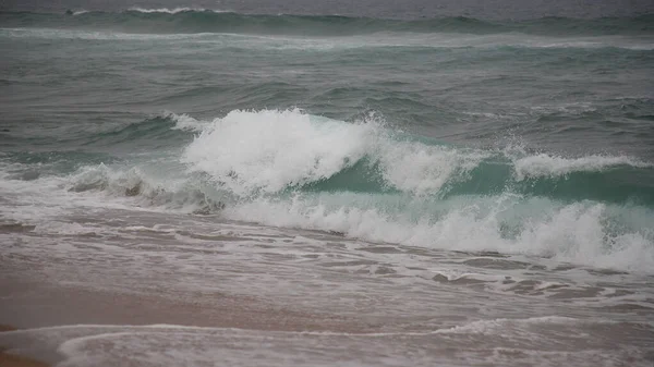 Belle Côte Océan Indien Par Temps Nuageux Vague Sur Plage — Photo