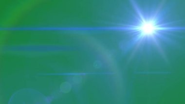 Mavi Lens flare yeşil ekranda animasyon. Işık efekti.