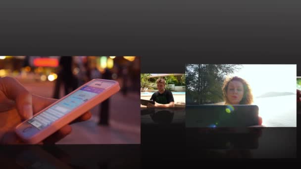 Montage van gebruik Smartphone. Technologie Concept — Stockvideo