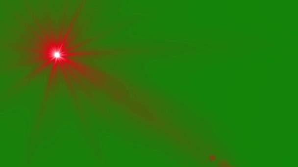 Red light flare Animation on Green Screen. — Stock Video