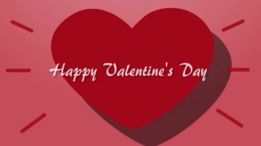 Mutlu Sevgililer günü animasyon kartı arka plan üzerinde darbe kalpli kutlama için