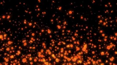 Soyut animasyon backgroung doku. Siyah üzerinde uçan kırmızı küre orbs.