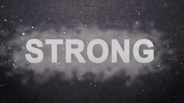 Strong. Motiverende animatie Word. Intro Trailers titels — Stockvideo