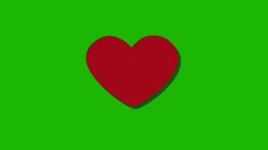 Çizilmiş kalp yeşil ekranda darbe