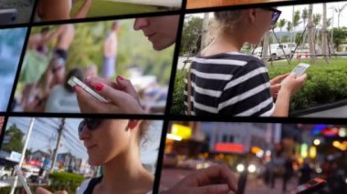 Smartphone kavramı kullanarak kolaj. Montaj Video