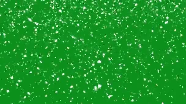 Nieve cayendo en la pantalla verde. Animación de invierno — Vídeos de Stock