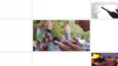Beyaz arka plan üzerinde Smartphone kompozisyon kullanarak