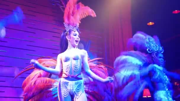 Трансвеститы выступают на сцене в ночном клубе - Travesty Show — стоковое видео