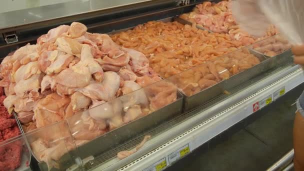 Carne di pollo nel centro commerciale — Video Stock