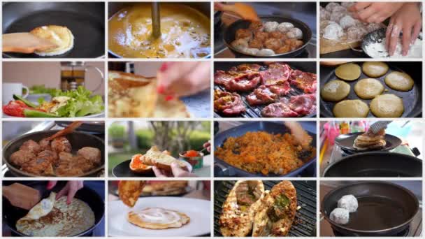 Montage - Home Cooking Food — Stock Video