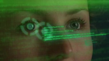 Cyber gözleri fütüristik Hud Hologram kodlama