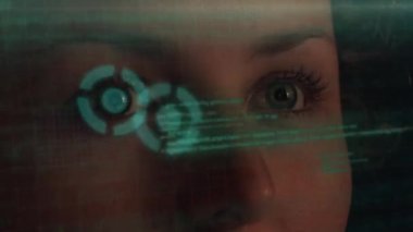 İzleme kodu Hologram Cyber gözler. Fütüristik programcı arabirimi