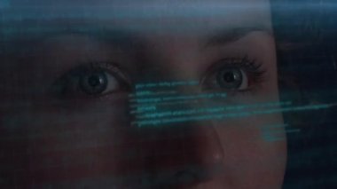 Programcı fütüristik Hologramic arabirim üzerinde çalışma zor