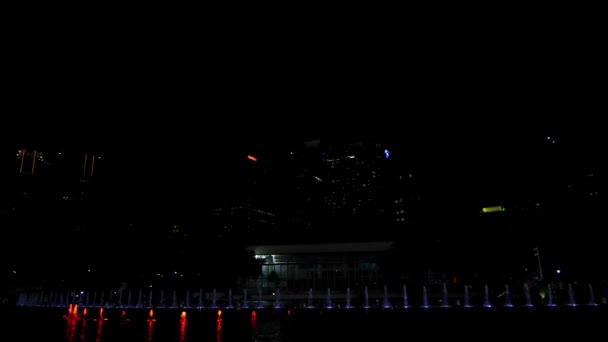 Light and Music Magic Fountain Performance at Night — Stock Video