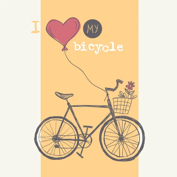 私の自転車を愛する — ストックベクタ