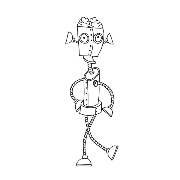 Robot de dessin animé rétro — Image vectorielle