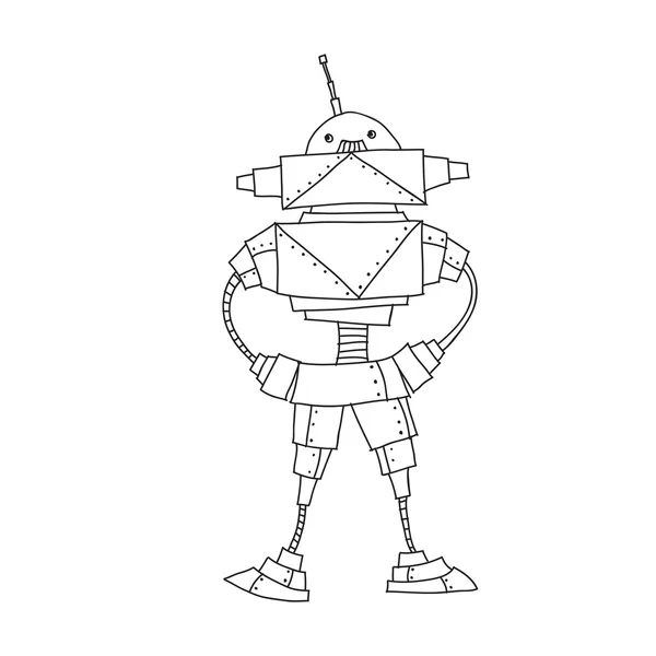 Retro kreslený robot — Stockový vektor