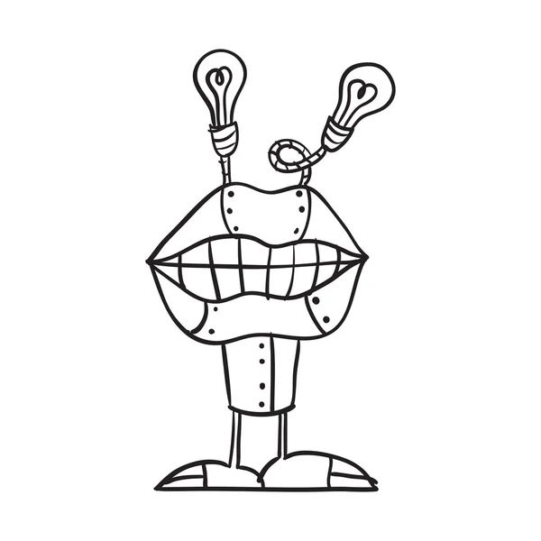 Robot de dessin animé rétro — Image vectorielle
