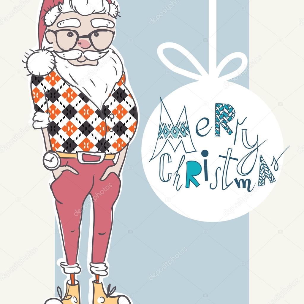 Merry Christmas Background With Santa