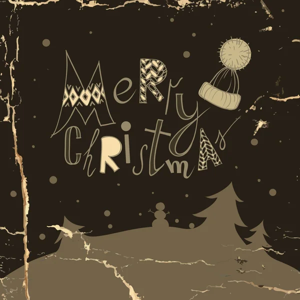 面白いタイポグラフィ クリスマス背景 — ストックベクタ