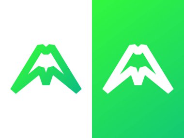 Gradyan tarzı olan marka ve şirket için 'M' logosu tasarımı.