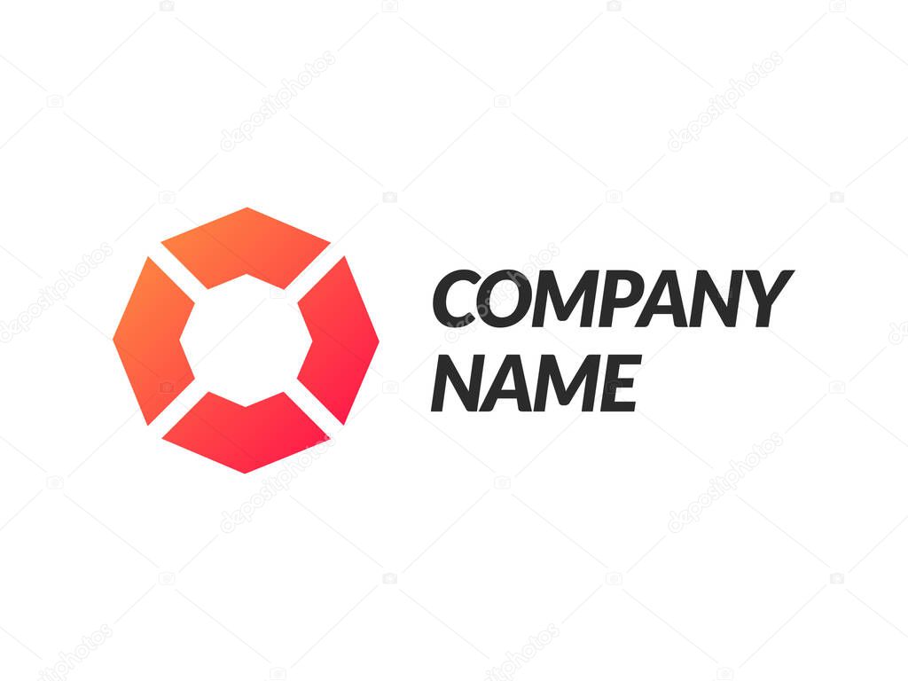 Company logo template for brand and company with gradient style.