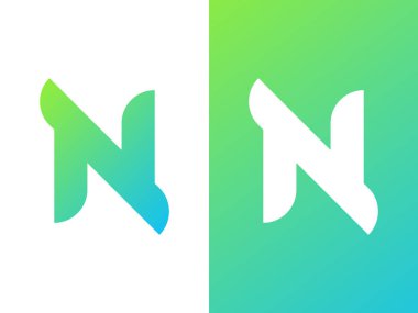 Gradyan tarzı olan marka ve şirket için 'N' harfi logo tasarımı.