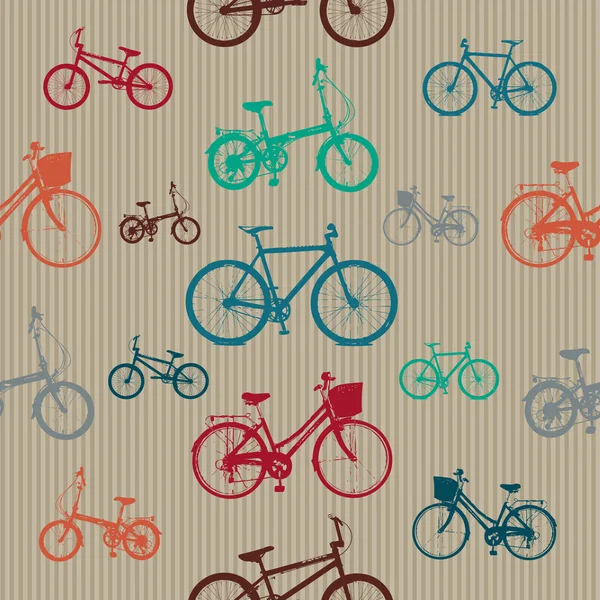 Vintage Bicycles Seamless Pattern — Stock Vector