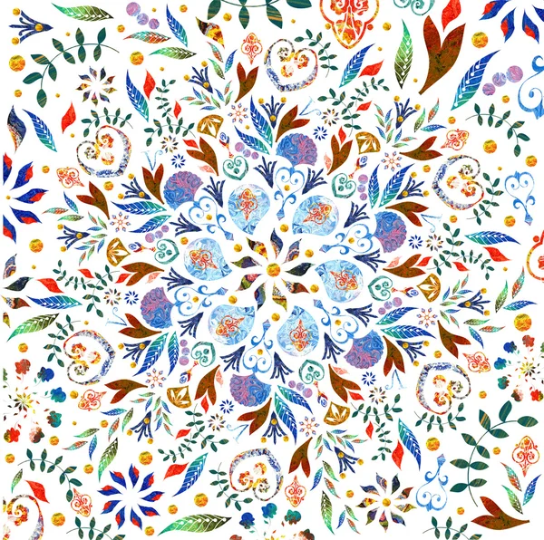 Cuadro de fondo brillante con pinturas al óleo. Colorido mosaico. ornamento patrón floral. Pintura al óleo. Flores de patrón, pintadas con pinturas al óleo. ornamento patrón de flores, mosaico. Patrón en negro perfecto . —  Fotos de Stock