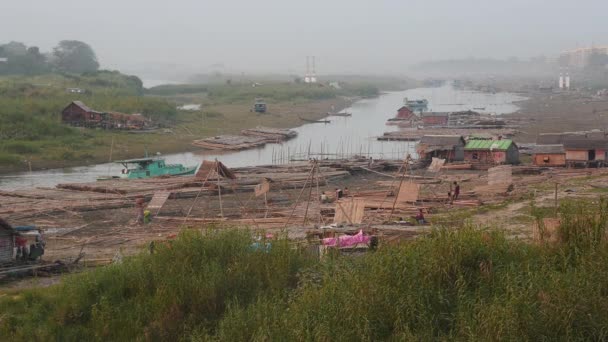 Falu közelében Mandalay Mianmar idő telik felülnézet — Stock videók