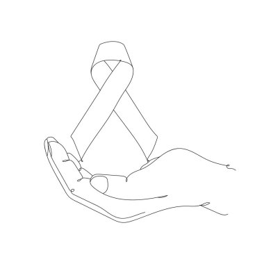 AIDS günü - bir çizgi çizme. Vektör illüstrasyonu sürekli çizgi çizimi.