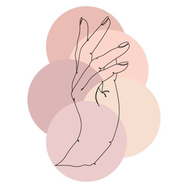 Soyut güzel el - bir çizgi çizimi. Vektör illüstrasyonu sürekli çizgi çizimi.