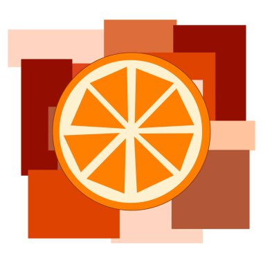 Soyut turuncu - bir çizgi çizimi. Vektör illüstrasyonu sürekli çizgi çizimi.