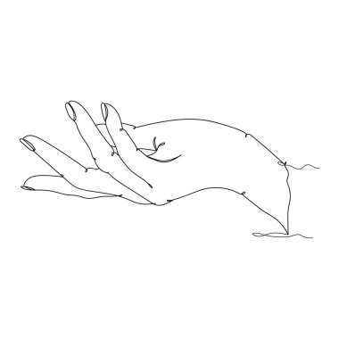 Soyut vektör güzel el - bir çizgi çizimi. Vektör illüstrasyonu sürekli çizgi çizimi.