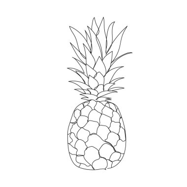 Ananas - bir çizgi çizme. Vektör illüstrasyonu sürekli çizgi çizimi
