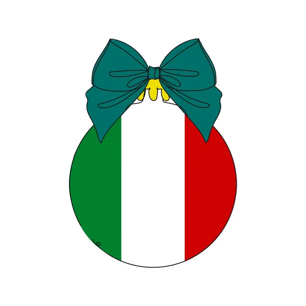 Bandeira México Num Baile Natal Uma Linha Desenho Desenho Linha — Vetor de Stock