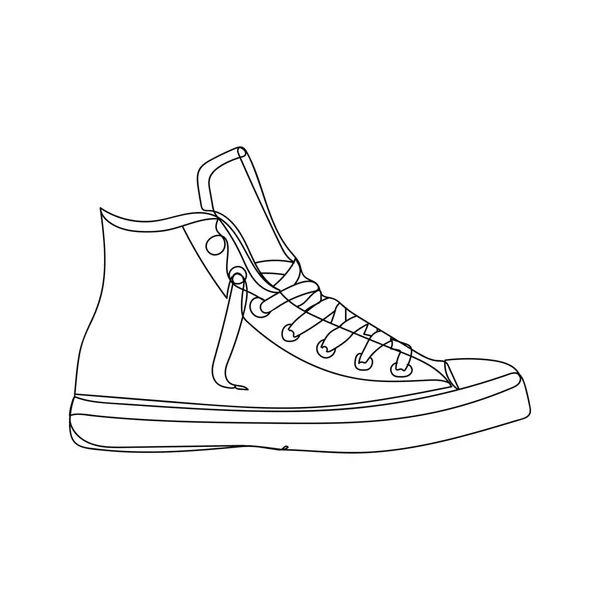 Vektor Koncept Moderna Sneakers Ritning Vektor Illustration Kontinuerlig Linje Ritning — Stock vektor