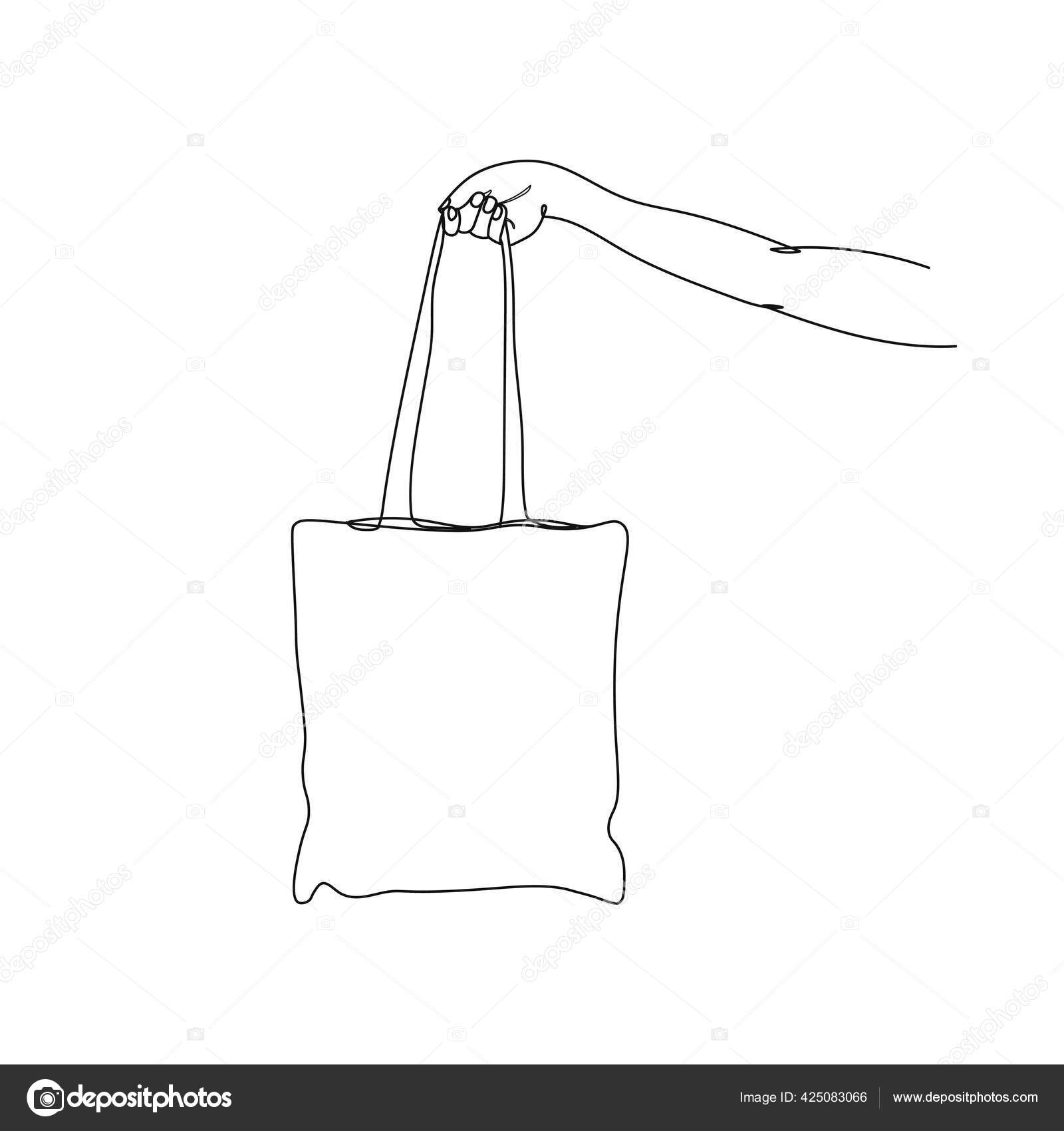 Shopping Bag Line Drawing Shopping Bag Paper Bag Design Drawing
