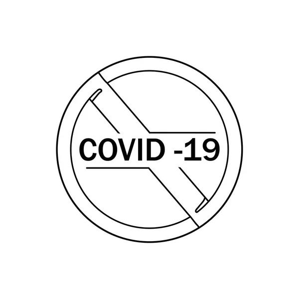 Trait Continu Arrête Coronavirus Parfait Pour Cartes Affiches Autocollants Concept — Image vectorielle