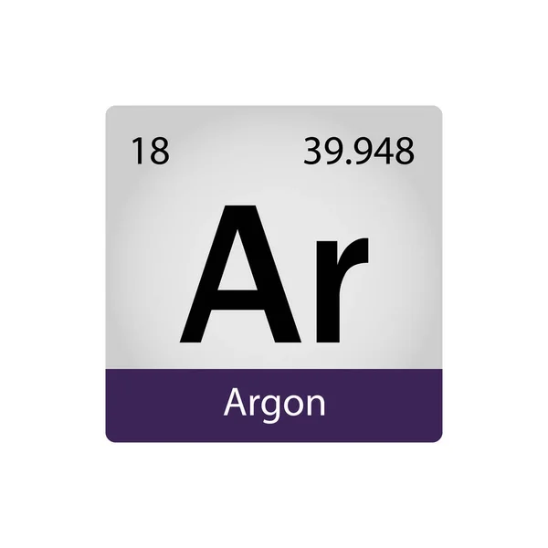 Argon Elem Periódusos Táblázat Kémiai Fogalom Vektor Illusztráció Tökéletes Kártyák — Stock Vector