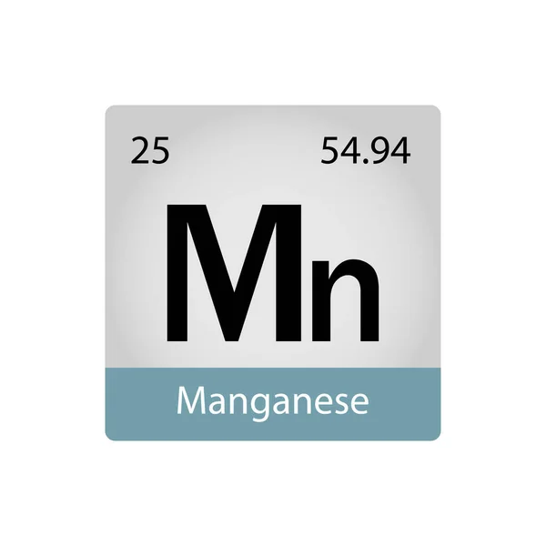 Kimyasal Element Manganez Elementi Periyodik Tablo Kimya Konsepti Vektör Illüstrasyonu — Stok Vektör