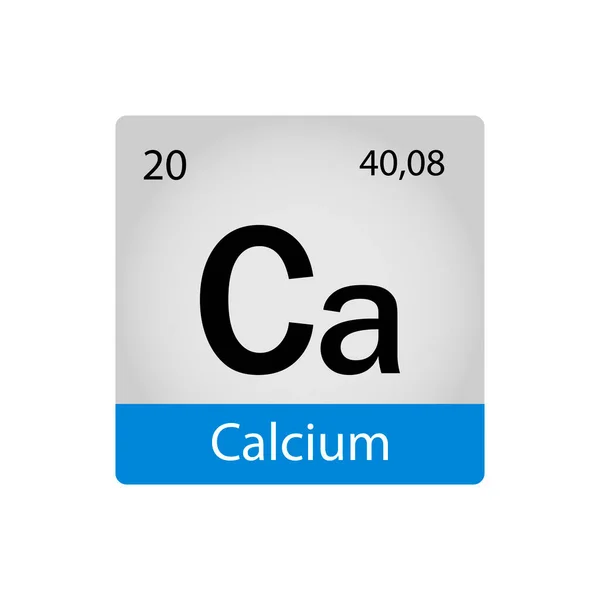 20个化学元素钙元素周期表 化学概念 适用于卡片 贴纸的矢量图解 — 图库矢量图片