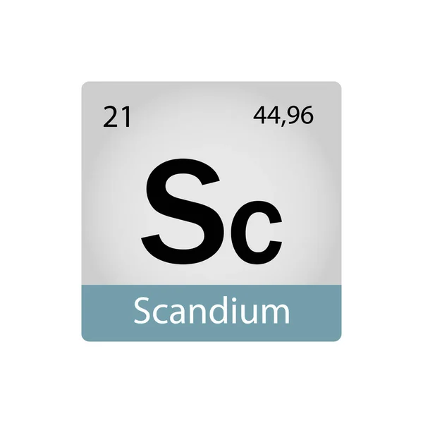 21化学元素 Scandium元素周期表 化学概念 适用于卡片 贴纸的矢量图解 — 图库矢量图片